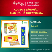 Combo giảm ho, hỗ trợ tiêu hóa Siro ho Viatux vị tắc hộp 25 gói, Viên ngậm