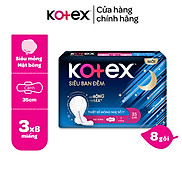 Combo 4 gói băng vệ sinh Kotex ban đêm mặt lưới 8 miếng 35 cm siêu mỏng