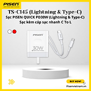 Bộ sạc Pisen Quick PD30W, sạc nhanh an toàn cho Iphone 8 - 14 Pro Max