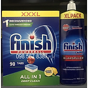 Combo Dầu làm bóng finish 750ml+Viên rửa bát Finish All in one 90v hương