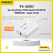 Sạc dự phòng PISEN Quick-miniQP1810000mAh, sạc nhanh công suất 18W