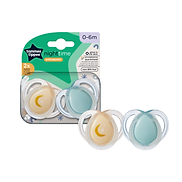 Ty Ngậm Dạ Quang Cho Bé Tommee Tippee 0-6 Tháng Vỉ Đôi - Night Time Trăng