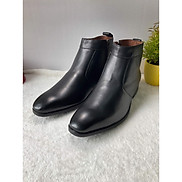 Giày Boots nam cổ lửng da bò cao cấp màu đen -BT61 siêu mềm êm chân