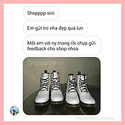 GIày SARAH BOOTS cổ cao chất da cao cấp màu trắng 8 nút ẢNH THẬT SHOP TỰ