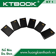 Gói 10 cuốn Sổ ghi chép Bìa Da Đen KTBOOK cao cấp KT 1 dày dòng kẻ ngang