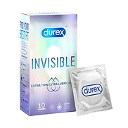 Bao cao su Durex Invisible Extra Thin, Lubricated Hộp 10 Cái