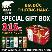 BIA GẤU HARBOE MIX 6 VỊ 6 LON 500ml