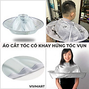 Áo Choàng Cắt Tóc Có Khay Hứng Tóc Vụn Khi Cắt Tóc Tại Nhà, Tại Salon