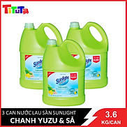 Combo 3 Nước lau sàn Sunlight Thiên nhiên chiết xuất Chanh Zuzu & Sả Can