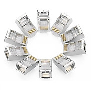 Ugreen UG50248NW111TK 100pcs Đầu bấm mạng RJ45 chuẩn Cat6 + Cat6e bọc inox