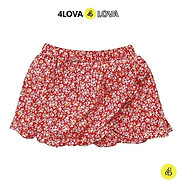 Chân váy giả quần short bé gái 4LOVA thô cotton hoa nhí xinh dễ thương