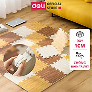 Set 9 Miếng Thảm Xốp Ghép Sàn Vân Gỗ Dày Dặn Không Mùi Size 30x30 Mới Đẹp