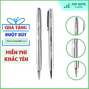 Bút ký khắc tên cao cấp Xoay Bạc PBB117 ngòi 0.7mm Quà tặng thăng chức