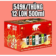 BIA GẤU HARBOE MIX 7 VỊ 12 LON 500ml