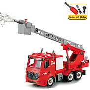 Bộ đồ chơi lắp ghép xe thang cứu hỏa KAVY có nhạc và đèn loại thang trượt
