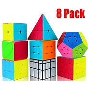 Hot Set 8 Rubik Stickerless 2x2, 3x3, 4x,4 Tam Giác, 12 Mặt, Ivy