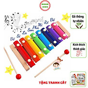 Đàn gõ 8 thanh Xylophone, đồ chơi nhạc cụ thông minh bằng gỗ giúp bé cảm