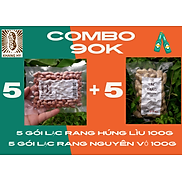 Combo 5 gói Lạc rang húng lìu 100g + 5 gói Lạc rang nguyên vỏ 100g