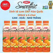 Nước sinh tố cam NHO TRẮNG - CAM- XOÀI OKF Hàn Quốc 500ml x 6 chai