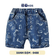 Quần short jean bé trai 27Kids WELLKIDS Quần đùi bò mềm lưng chun nam cho