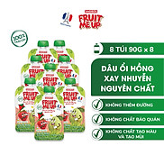 Combo 8 túi Trái Cây Xay Nhuyễn Vị Dâu Ổi hồng - 100% trái cây thật