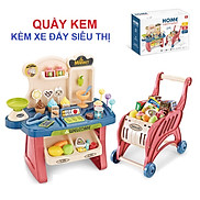 Xe đẩy siêu thị cho bé nhập vai bán hàng kèm đồ chơi quầy kem 40 chi tiết