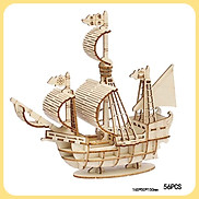 Tự Lắp Ráp Mô Hình Gỗ 3D Sailing Ship, Xe Ô Tô, Tàu Hỏa