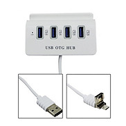 Bộ chia 4 Cổng USB OTG HUB với Dock AZONE cho điện thoại thông minh & Máy