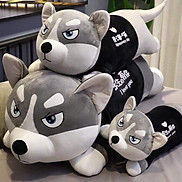 Gấu bông chó ngáo, chó husky nhồi bông siêu to, chó husky mặc áo size đại