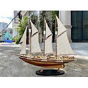 Mô hình du thuyền buồm gỗ trang trí nhà cửa làm quà tặng Atlantic dài 70cm