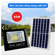 Đèn PHA LED năng lượng mặt trời, 60W tấm pin ròi, dây 5m, cảm biến ánh sáng