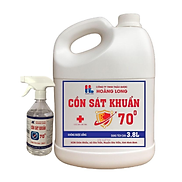 Combo Can Cồn Sát Khuẩn 70 Độ Hoàng Long 3.8L Tặng Kèm Chai Xịt 500ml