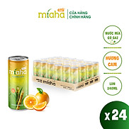 Thùng 24 Lon Nước mía có gaz MÍA-HA GAZ hương Cam 240ml Lon