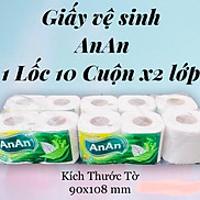 Giấy Vệ Sinh AnAn 2 Lớp Bathroom Tissue 1 Lốc 10 Cuộn