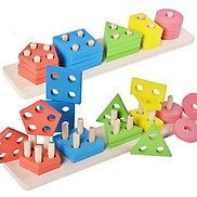 Bộ đồ chơi toán học que tính xếp hình bằng gỗ cho trẻ em
