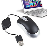 Chuột quang có dây rút cổng USB kết nối với máy tính laptop cho văn phòng