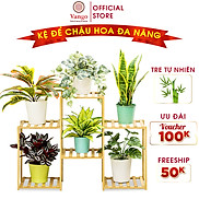 Giá kệ để chậu hoa, cây cảnh, để đồ đa năng bằng gỗ tre tự nhiên Vango V18