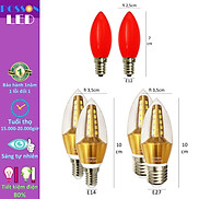 2 Bóng đèn Led nến trái ớt quả nhót cà na 1w 3w 5w đuôi đui E12 E14 E27