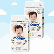 Combo 2 Bỉm - Tã dán Moony Natural size M 46 miếng Cho bé 6 - 11kg