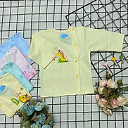 Combo 5 áo sơ sinh cotton Tay Dài Cài Lệch Màu Nhạt J-TomTom Baby