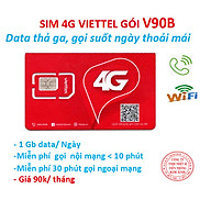 Sim nghe gọi Viettel dùng mãi mãi gói V90B ưu đãi 1GB Ngày + gọi nội mạng