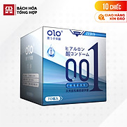 Hộp 10 cái Bao cao su OLO 0.01 Zero Blue - Siêu mỏng, nhiều gel