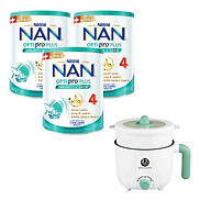 Bộ 3 Lon sữa bột Nestlé NAN OPTIPRO PLUS 4 850g lon với 5HMO Giúp tiêu hóa