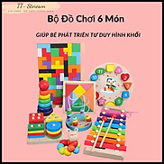 COMBO 6 MÓN ĐỒ CHƠI GỖ PHÁT TRIỂN TRÍ TUỆ