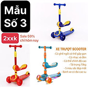 Xe Scooter, Xe Trượt Cho Bé Bánh Có Đèn ,Có Nhạc, có ghế 3 in 1 - HCM