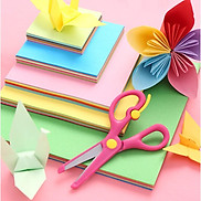 Tệp 100 tờ giấy gấp Origami, giấy thủ công gấp hạc hoa  10 màu tổng 100 tờ