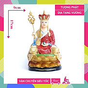 Tượng Phật Địa Tạng Vương Bồ Tát ngồi vẻ màu áo đỏ - Cao 17cm