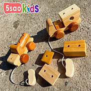 Ô tô lắp ghép mini bằng gỗ - 5saokids