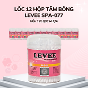 Lốc 12 hộp Tăm bông Levee trẻ em thân nhựa hộp 120 que SPB-077