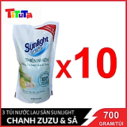 Combo 10 túi Nước lau sàn Sunlight Thiên nhiên chiết xuất Chanh Yuzu & Sả